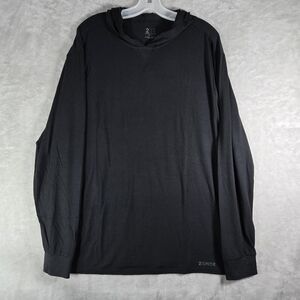 2 UNDR Luxury Long Sleeve Hooded Tee Performance Size XL Black First Layer Hoody